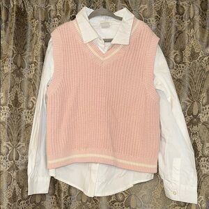 Carter's Soft Pink V-Neck Sweater Vest Set